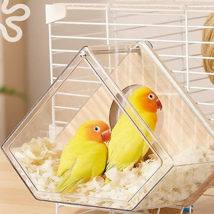 Wall-Mounted Transparent Parrot Breeding Box Water-Proof Comfortable for Birds
