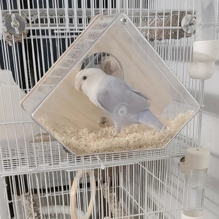 Wall-Mounted Transparent Parrot Breeding Box Water-Proof Comfortable for Birds
