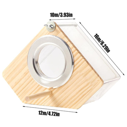 Wall-Mounted Transparent Parrot Breeding Box Water-Proof Comfortable for Birds