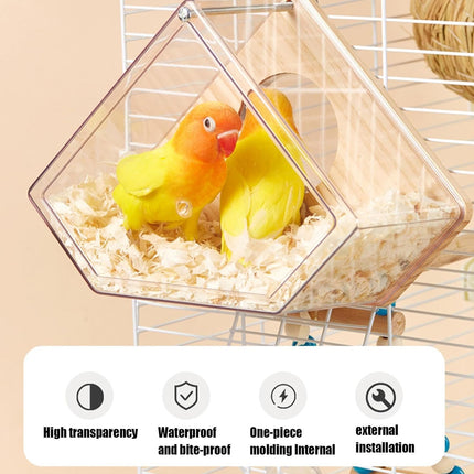 Wall-Mounted Transparent Parrot Breeding Box Water-Proof Comfortable for Birds