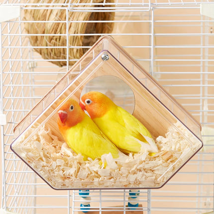 Wall-Mounted Transparent Parrot Breeding Box Water-Proof Comfortable for Birds