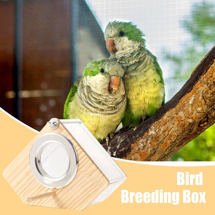 Wall-Mounted Transparent Parrot Breeding Box Water-Proof Comfortable for Birds