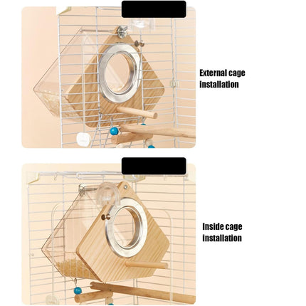 Wall-Mounted Transparent Parrot Breeding Box Water-Proof Comfortable for Birds