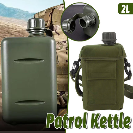 2 Litre Patrol Canteen with Cover and Strap Waterproof Outdoor Water Bottle