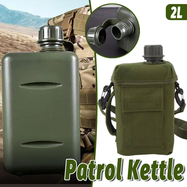 2 Litre Patrol Canteen with Cover and Strap Waterproof Outdoor Water Bottle