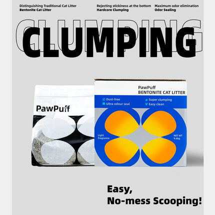 PawPuff Uitra Clumping Sodium Mineral Cat Litter 9600g  DUST FREE Formula