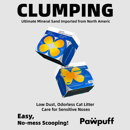 PawPuff Uitra Clumping Sodium Mineral Cat Litter 9600g  DUST FREE Formula