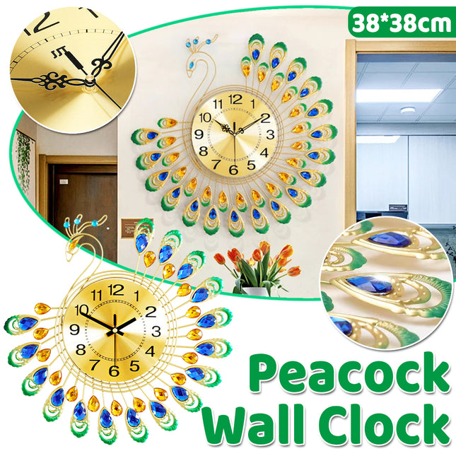 Minimalist Peacock Creative Living Room Wall Clock Home Decor Clock Silent