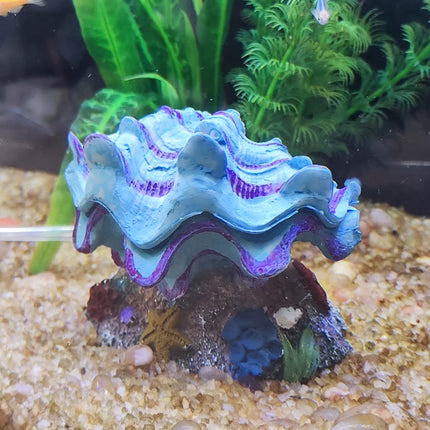Pearl Scallop Aquarium Ornament Fish Tank Decorative Bubblestone Shell Landscape