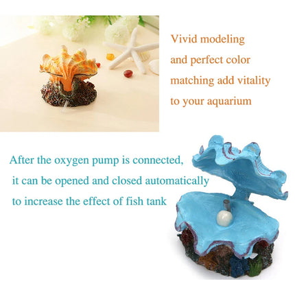 Pearl Scallop Aquarium Ornament Fish Tank Decorative Bubblestone Shell Landscape