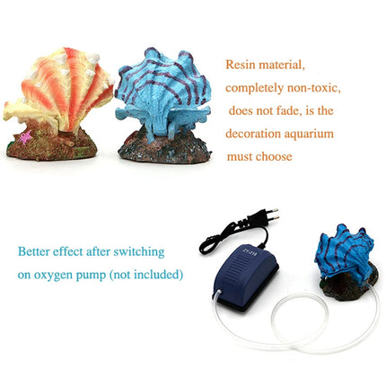 Pearl Scallop Aquarium Ornament Fish Tank Decorative Bubblestone Shell Landscape