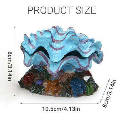 Pearl Scallop Aquarium Ornament Fish Tank Decorative Bubblestone Shell Landscape