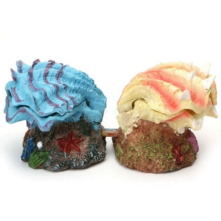 Pearl Scallop Aquarium Ornament Fish Tank Decorative Bubblestone Shell Landscape