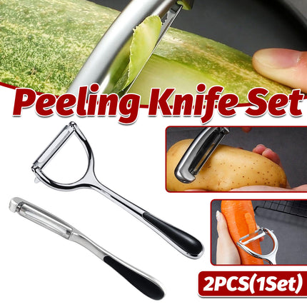 Multifunctional Stainless Steel Peeling Knife Set for Kitchen Fruit Vegetable