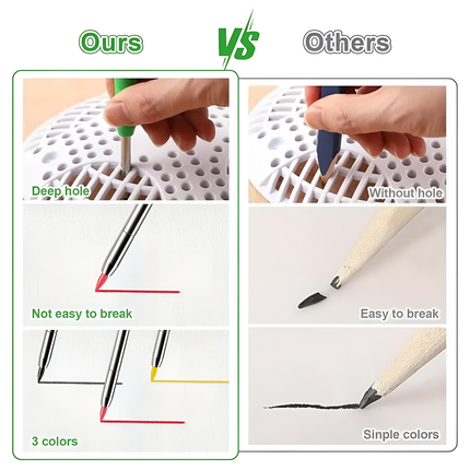 Carpenter Pencils Portable Easy to Use for Wood Metal Stone Construction Project