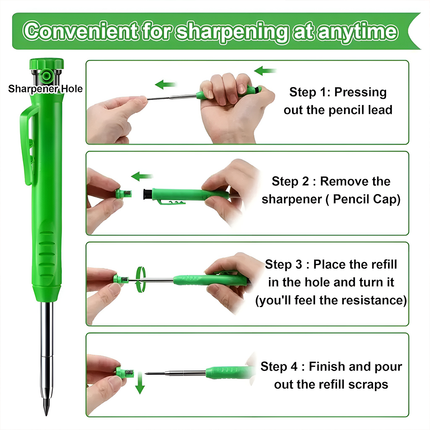 Carpenter Pencils Portable Easy to Use for Wood Metal Stone Construction Project