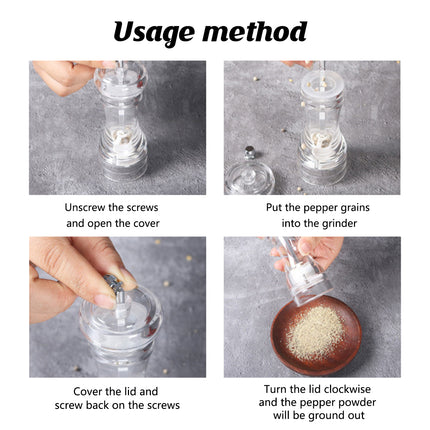 Transparent Manual Spice Grinder Bottle Multi Purpose Seasoning Dispenser