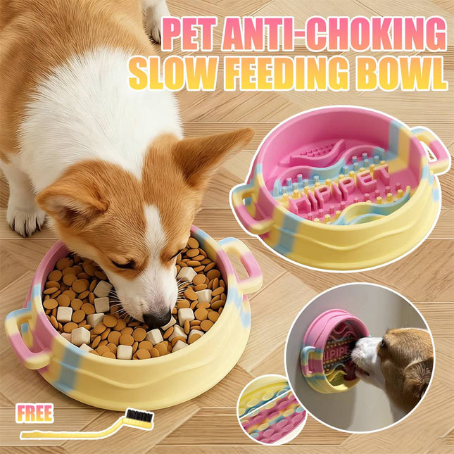 Anti-Choking Slow Feeder Bowl Small Medium  Pet Feeding Bowl Anti-Gulp