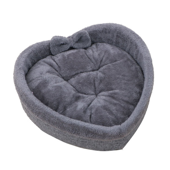 Soft Pet Bed Kennel For Small Medium Dogs Cats All Season Cushion Heart Shape
