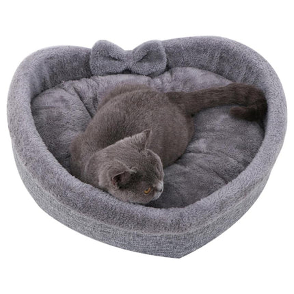 Soft Pet Bed Kennel For Small Medium Dogs Cats All Season Cushion Heart Shape