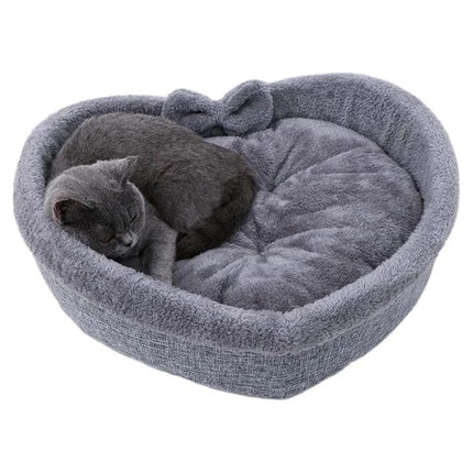 Soft Pet Bed Kennel For Small Medium Dogs Cats All Season Cushion Heart Shape