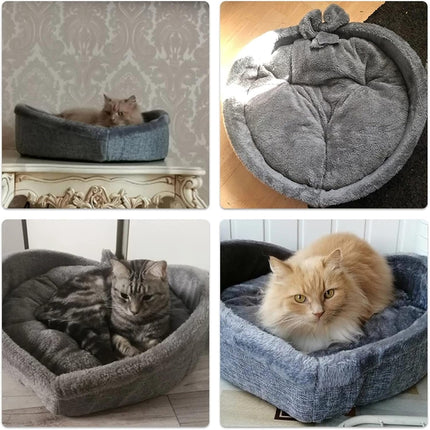 Soft Pet Bed Kennel For Small Medium Dogs Cats All Season Cushion Heart Shape