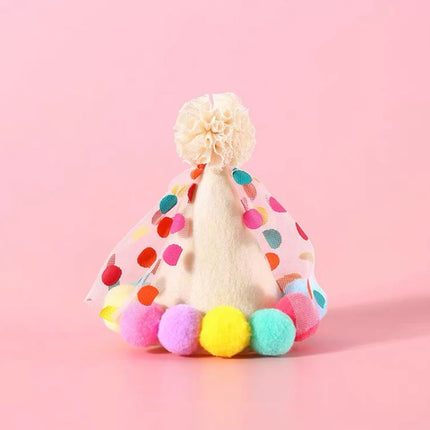 Dog Cat Birthday Dress Bib Felt Hat Party Supplies Drool Towel for Pet Parties