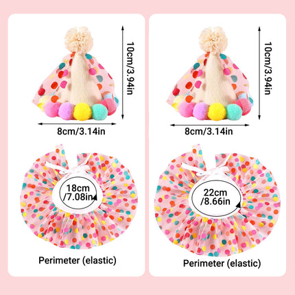 Dog Cat Birthday Dress Bib Felt Hat Party Supplies Drool Towel for Pet Parties