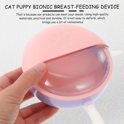 4 Nipples Silicone Puppy Feeder Milk Feeding Bowl Nursing Puppy Bottles Kittens