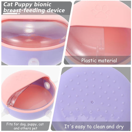 4 Nipples Silicone Puppy Feeder Milk Feeding Bowl Nursing Puppy Bottles Kittens