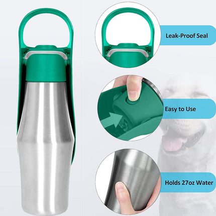 Portable Pet Water Bottle Stainless Steel Travel Cup For Dogs Cats Outdoor