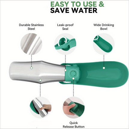Portable Pet Water Bottle Stainless Steel Travel Cup For Dogs Cats Outdoor