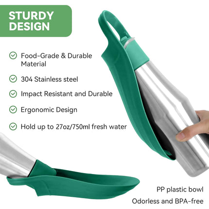 Portable Pet Water Bottle Stainless Steel Travel Cup For Dogs Cats Outdoor