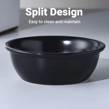 Cat Feeding Bowl Set Slanted Double Bowl Ceramic Raised Pet Feeder Non Slip Base