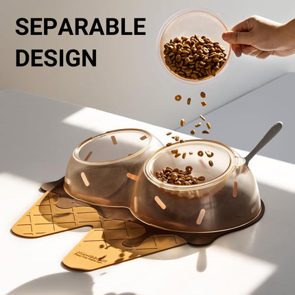 Detachable Ice Cream Shaped Bowls Pet Set Feeding Mat Spoon Cats Small Dogs