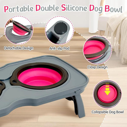 Portable Pet Water and Food Bowl for Cats and Dogs Travel Feeding Dish Bowl
