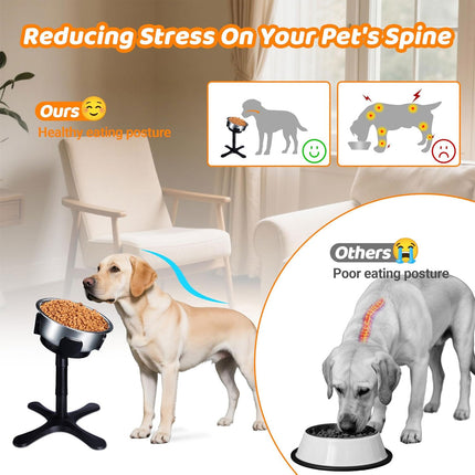 Elevated Dog Bowl Stand Raised Pet Feeder Tilted Non Slip Basin For Dogs Use