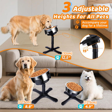 Elevated Dog Bowl Stand Raised Pet Feeder Tilted Non Slip Basin For Dogs Use