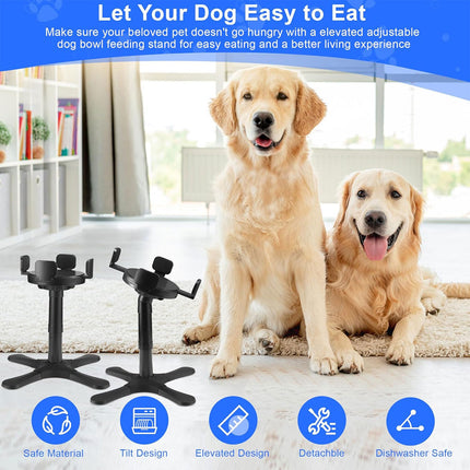 Elevated Dog Bowl Stand Raised Pet Feeder Tilted Non Slip Basin For Dogs Use