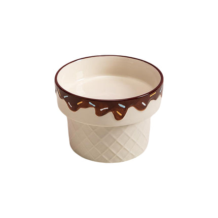 Ice Cream Design Pet Ceramic Bowl Non Slip Base for Cat Dog Food Water Feeding
