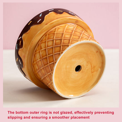 Ice Cream Design Pet Ceramic Bowl Non Slip Base for Cat Dog Food Water Feeding