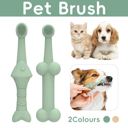 2PCS Pet Toothbrush Double for Dogs Cats Puppies Oral Hygiene Teeth Cleaning