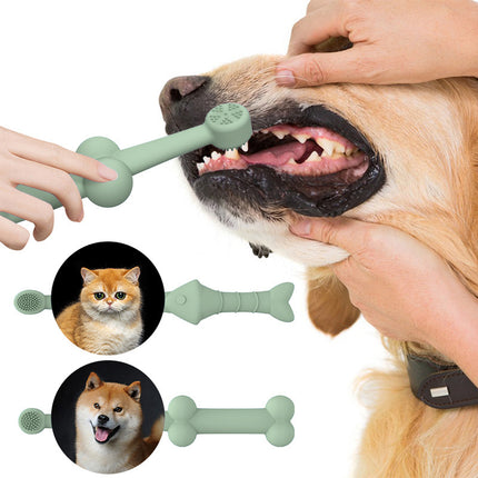 2PCS Pet Toothbrush Double for Dogs Cats Puppies Oral Hygiene Teeth Cleaning