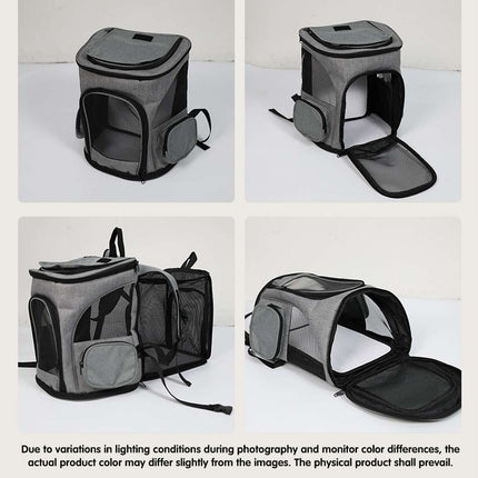 Expandable Mesh Pet Travel Backpack for Cats and Dogs