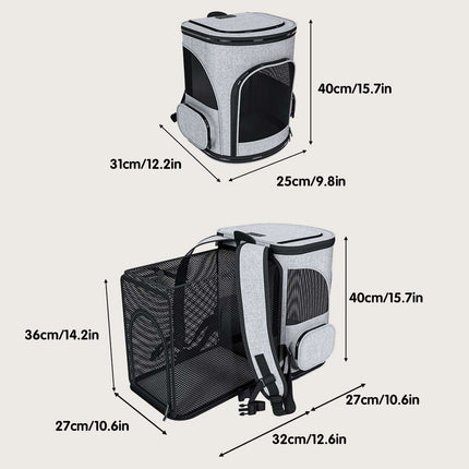 Expandable Mesh Pet Travel Backpack for Cats and Dogs