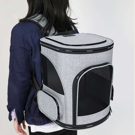 Expandable Mesh Pet Travel Backpack for Cats and Dogs