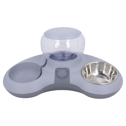 Pet Water Food Bowl With 1.4L Removable Tank Leak Proof Auto Gravity Feeder