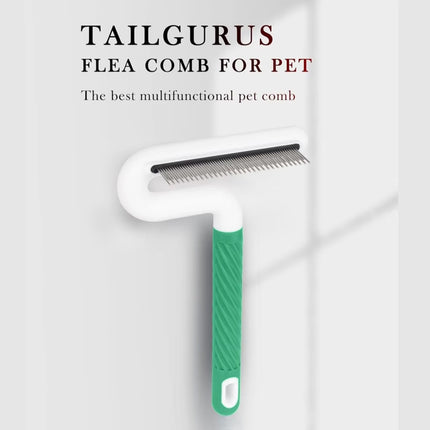 T Type Pet Grooming Rake Comb Stainless Steel for Dogs Cats Hair Length Control