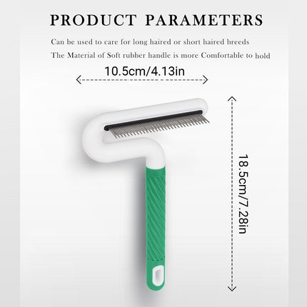 T Type Pet Grooming Rake Comb Stainless Steel for Dogs Cats Hair Length Control