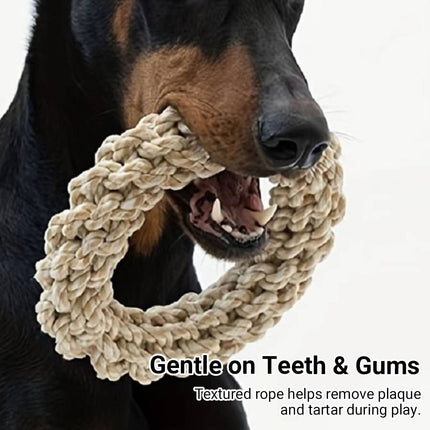 Braided Rope Pet Chew Ring Dog Toy 1 Piece Random Colour